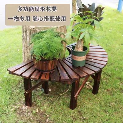 防084腐木花台公园椅户外长椅椅子木长凳座树椅台围圈板花园阳花