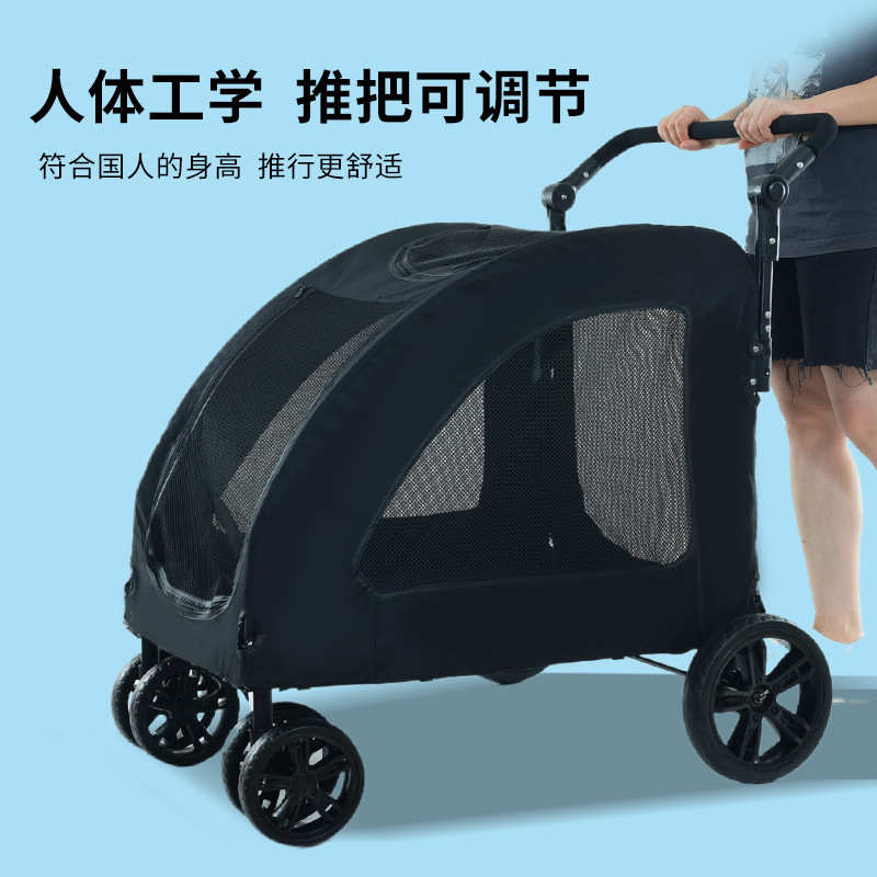 批发中大型犬外出手推车宠物推车金毛巨型犬可折叠狗狗辅助车
