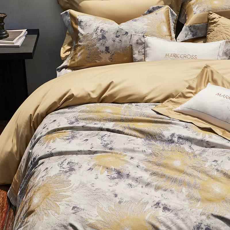 双股80支匹马棉色织提花高档四件套全棉床单纯棉贡缎被套四季通用