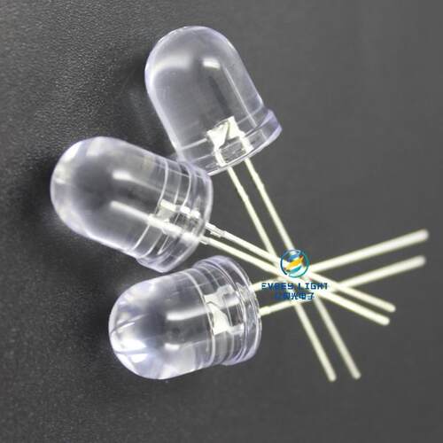 LED发光二极SYH管F10/10m圆头透m长脚有边白红直蓝绿黄插LED灯明