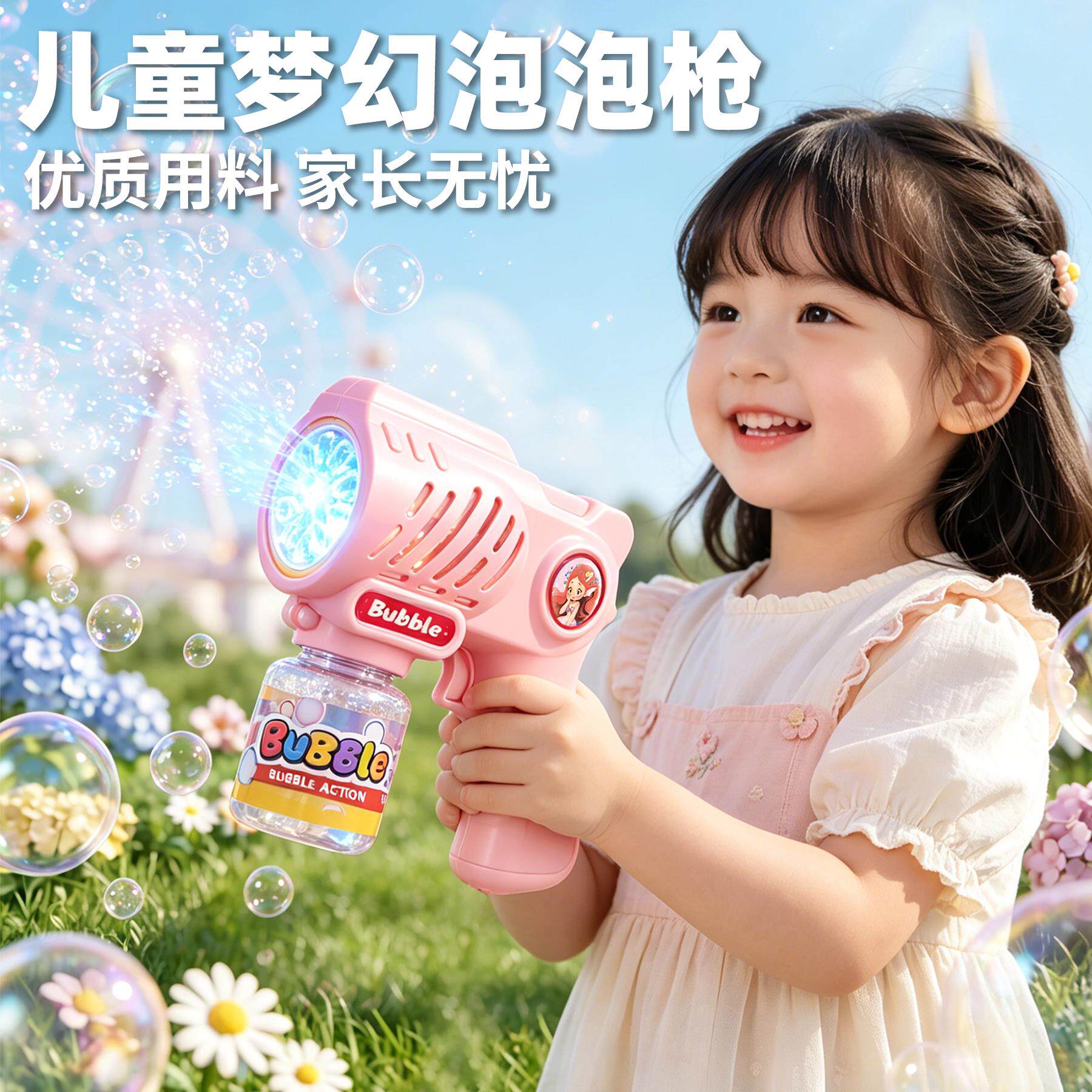 2026新款儿童泡泡枪夏季玩具十孔手持全自动泡泡机网红爆款防漏液