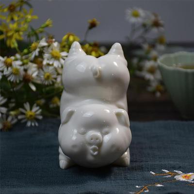 正品德化白瓷工品十二生肖摆艺饰件招财装茶宠猪陶瓷动物家居小品