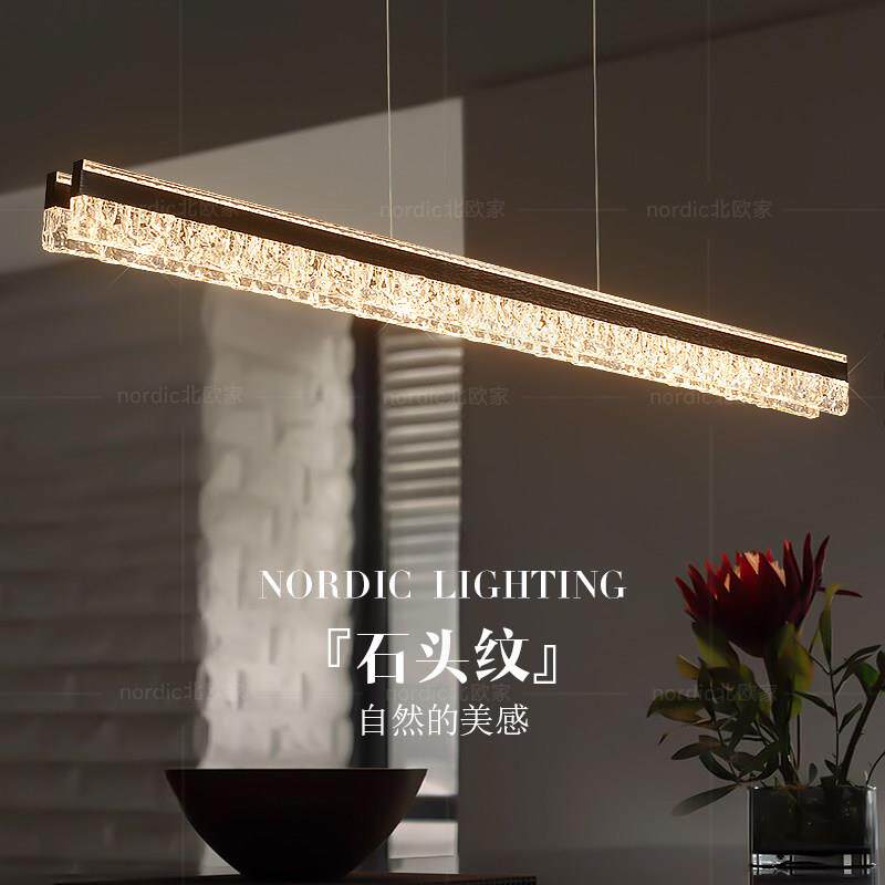 意式极简饭厅吊灯2025新款轻奢高级感双排设计长条一字餐桌岛台灯