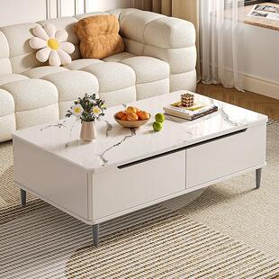 天台悦先茶几客厅家用2026新款轻奢高级感电视柜简约现代岩板茶几