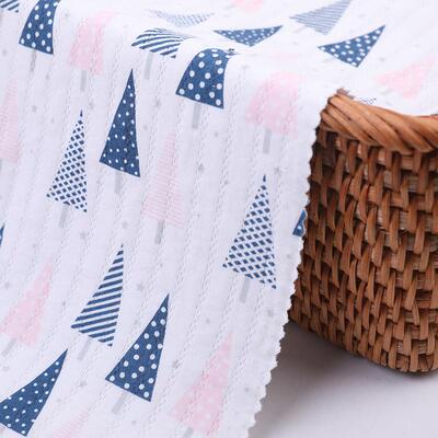 婴儿围嘴提JIE印花棉棉布立体花针织面料口水巾童装精梳吸汗精梳