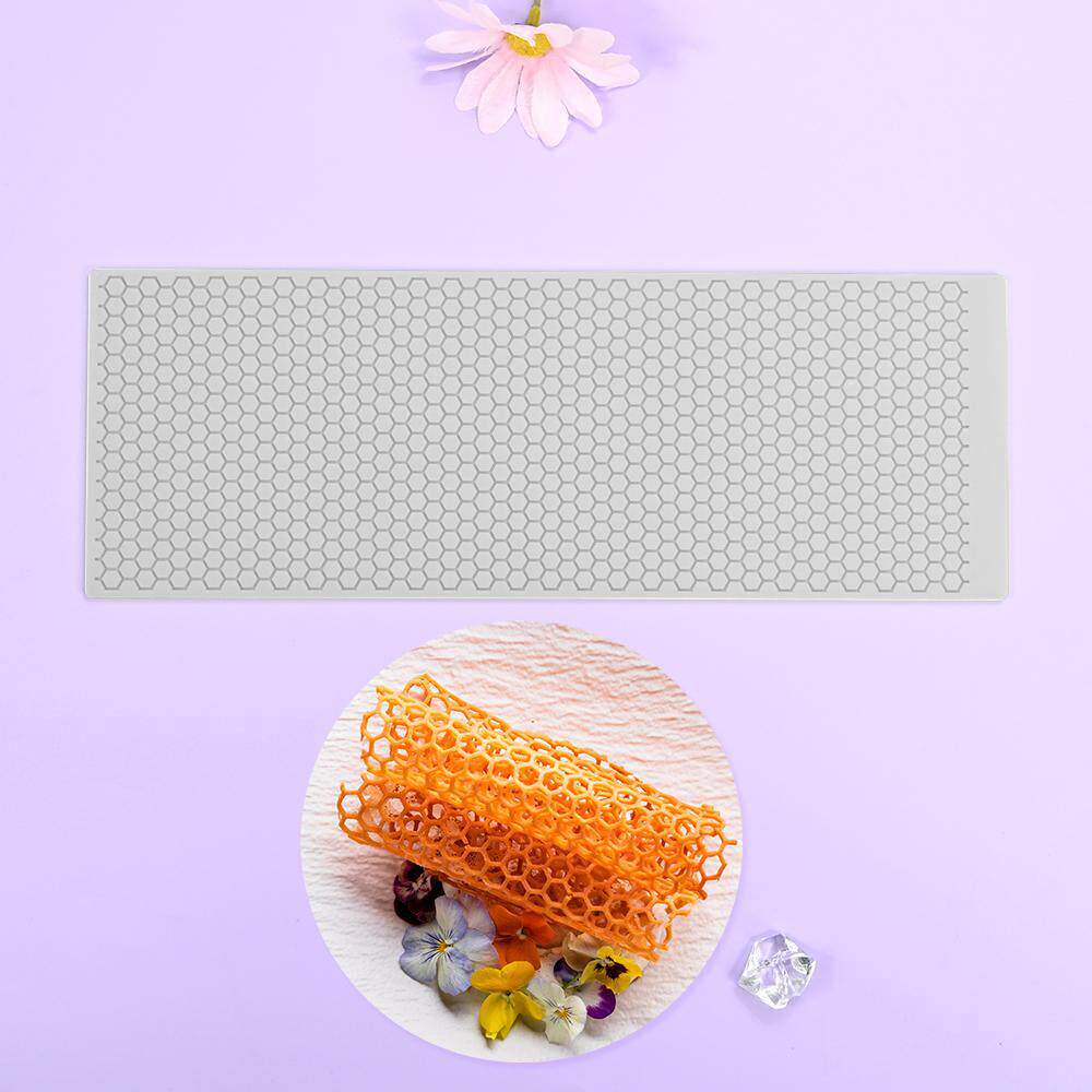 蜂巢卷翻糖蕾丝垫 蜂窝脆片硅胶模具diy盘式菜品装饰摆盘烘焙工具