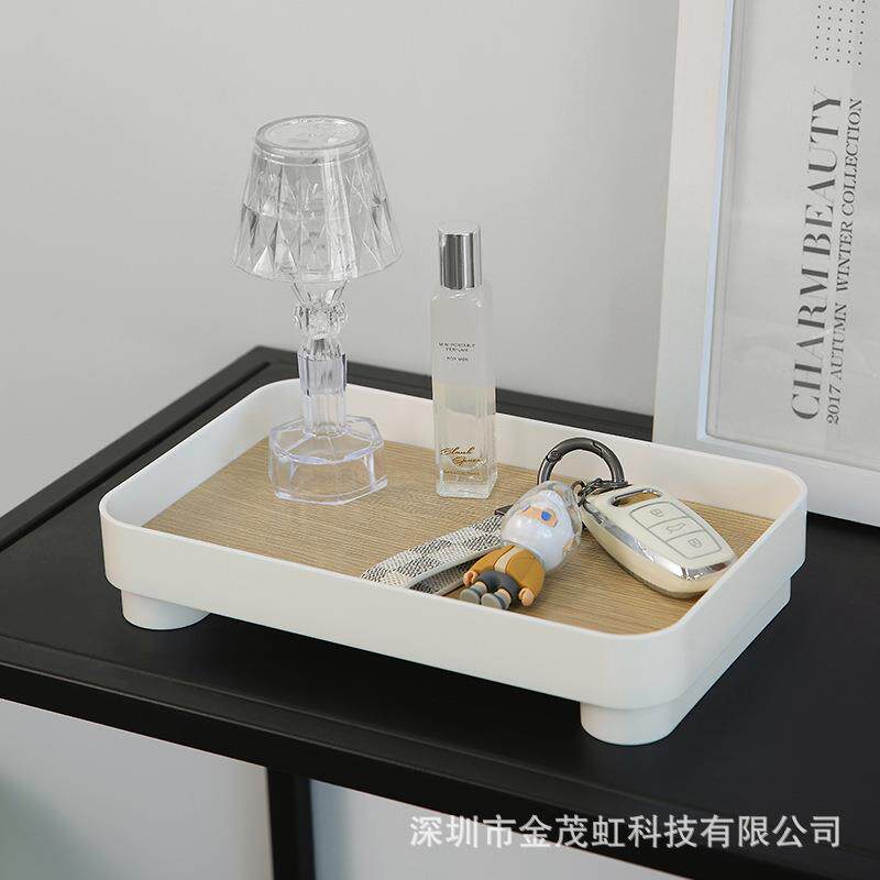 方形托盘木制北钥/欧品感放护肤摆件香薰匙桌面客厅关整玄理盒