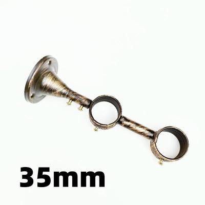 35mm老式木纹窗帘杆双支架 罗马杆双托 老款通用固定托架底座卡托