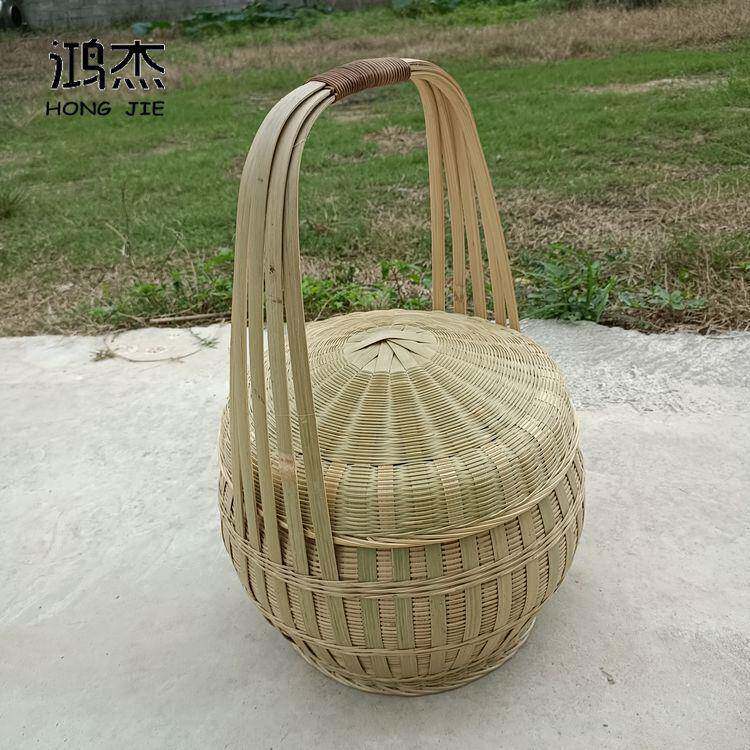 竹编收纳篮多功能收纳篮野餐篮竹篮储物阳台阳台整理衣柜