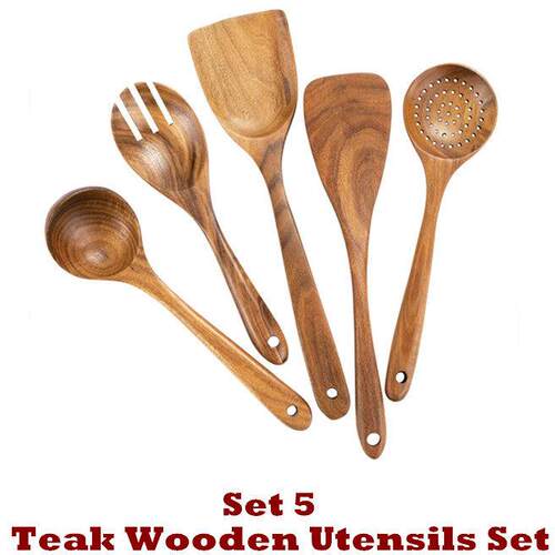 Teak Wood Utensils Set for Cooking Wood Spatula Cookware