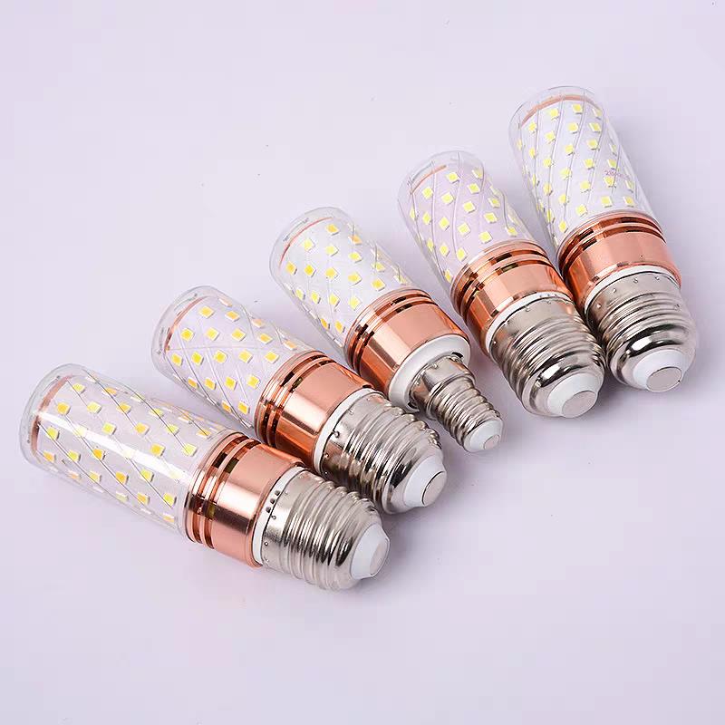 超亮节能光头强led灯泡e14e27螺口12W16W家用三色变光玉米粒灯泡