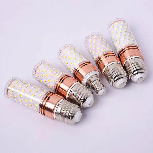 超亮节能光头强led灯泡e14e27螺口12W16W家用三色变光玉米粒灯泡