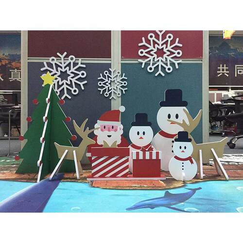 喷绘工厂制作雪弗板不起泡KT板 异形圣诞新年道具PVC板结皮发泡板