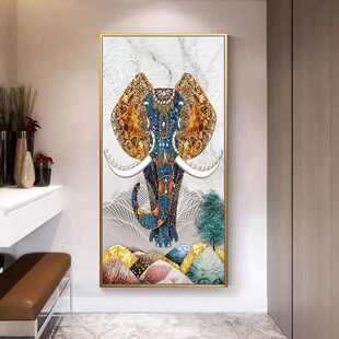 过道欧风装饰画尽头玄关京挂画北轻壁画竖走廊瓷吉祥如意奢版