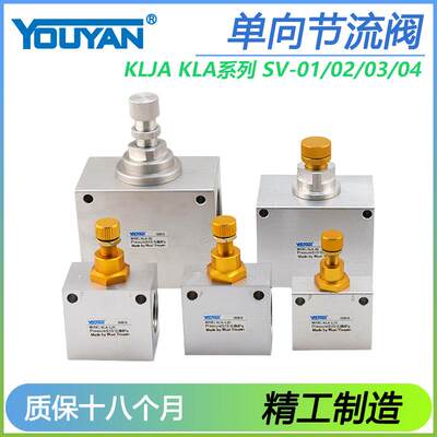 KLJA分SV01-02-03-04气动8单向节流阀KLA-15-L10/20/25/40/50/32