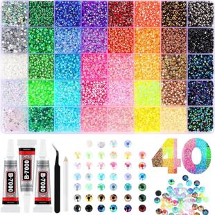 Rhinestones for Bedazzling, 3mm Bedazzler Kit with Flatback