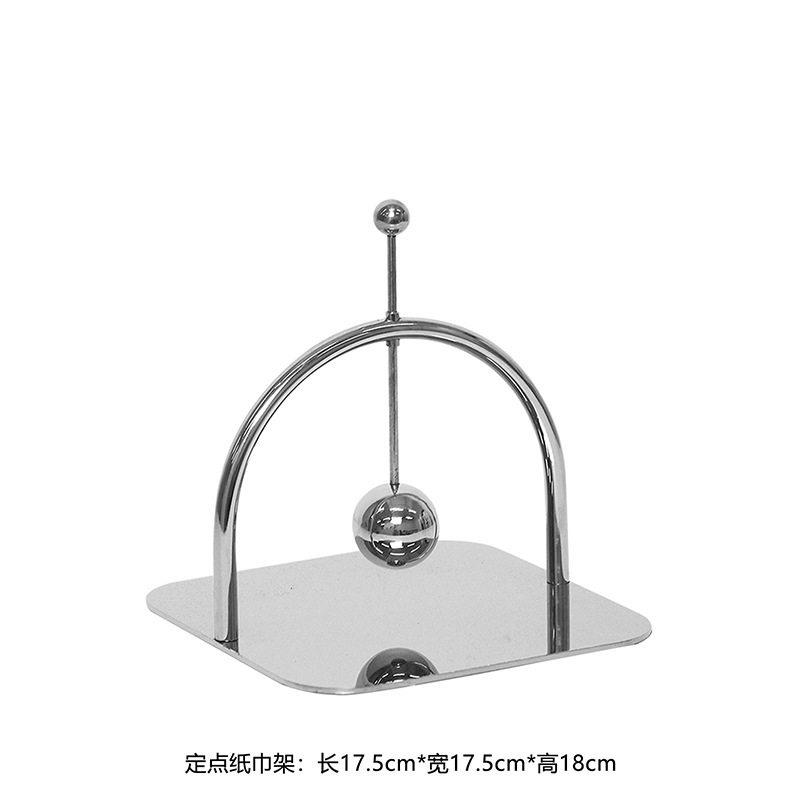 轻奢不锈钢纸巾座方形金属方巾底座酒店西餐厅专用餐巾架创意直销