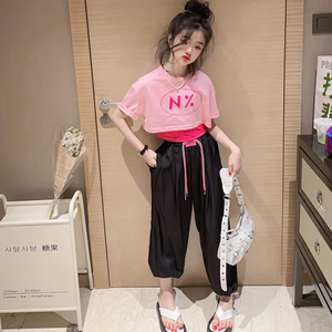 皮皮妞女童爵士舞服2025夏季套装