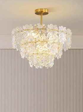 法式轻奢水晶吊网29099灯后现代主卧室客厅术灯简约代红艺样板房