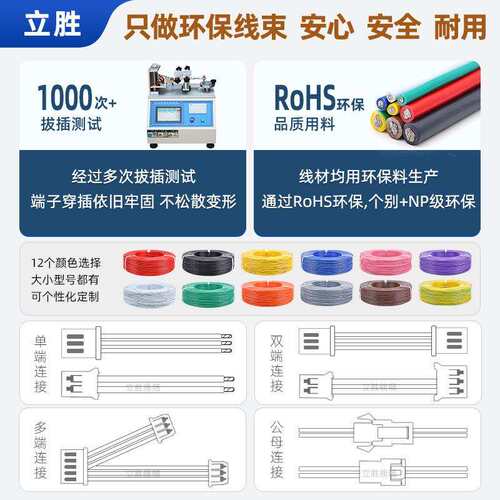立胜线束厂SH1.0端子线超短精密连接线束小风扇0.8刺破端子线