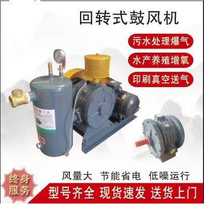 回转污水处理大风量低噪音纯铜国标节能真空高压鼓风机回转鼓风机
