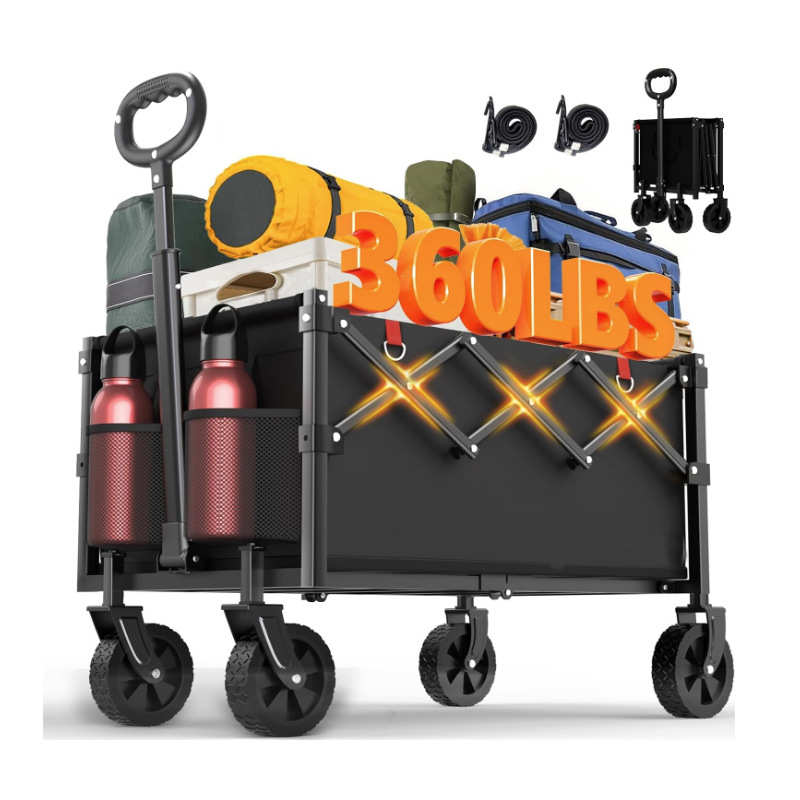 户外露营车可折叠摆摊小推车户外营地拖车手拉旅行野营手推车