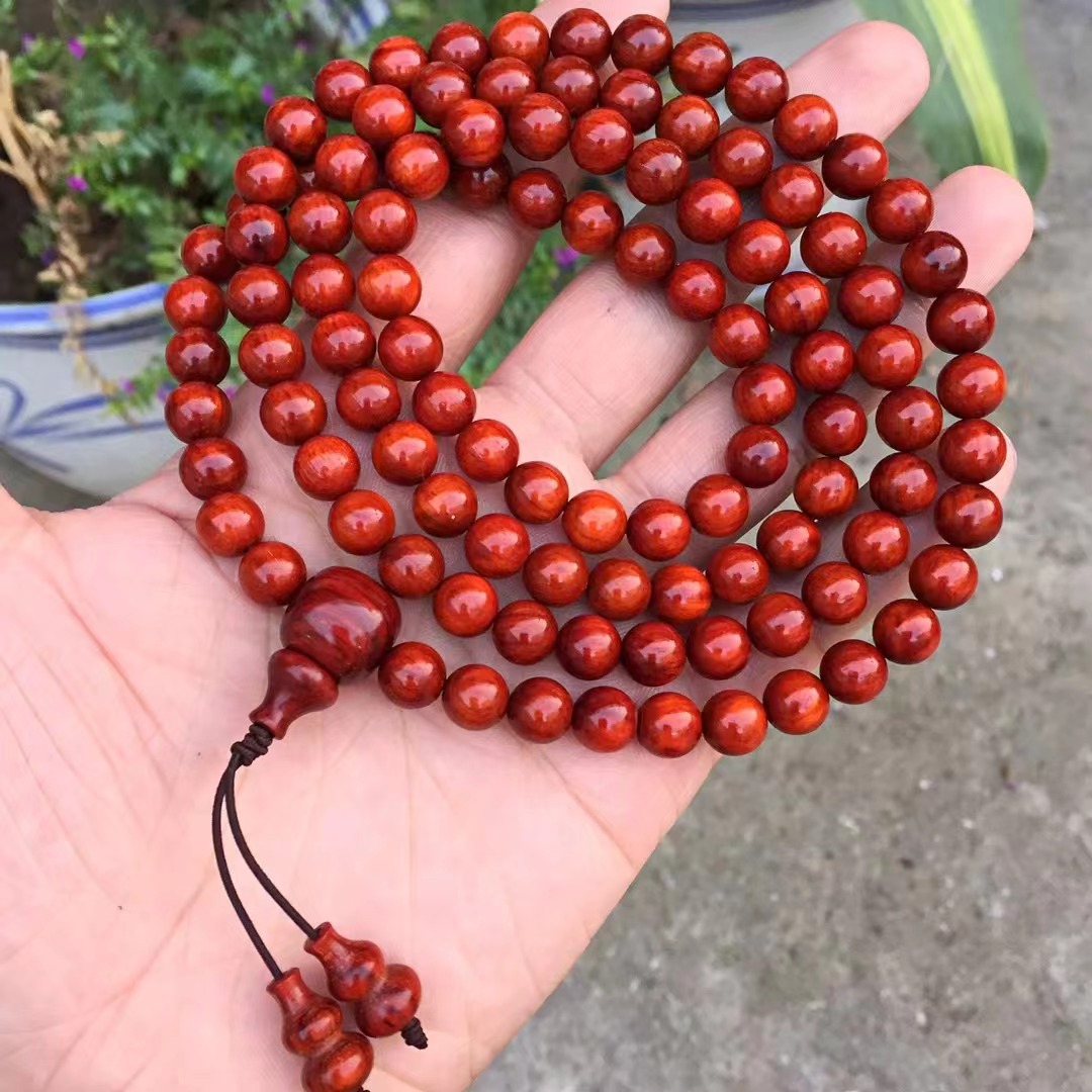 【芳华】‎小叶紫檀0.8佛珠文玩手串念珠手链项链情侣送礼收藏