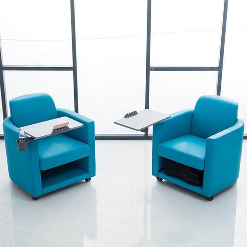 多功能桌椅一体舒适沙发培训椅带桌板超宽写字板可移动会议室椅子