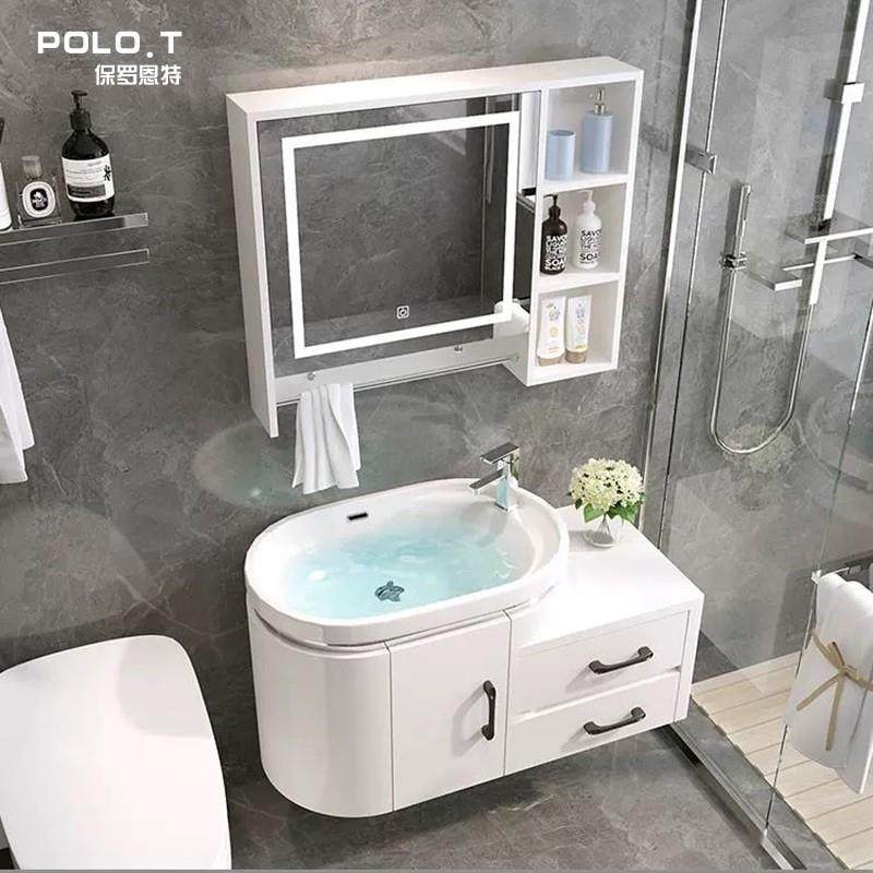 现代简约40宽小户型浴室柜组合卫生间洗手盆洗脸池洗漱台智能镜柜