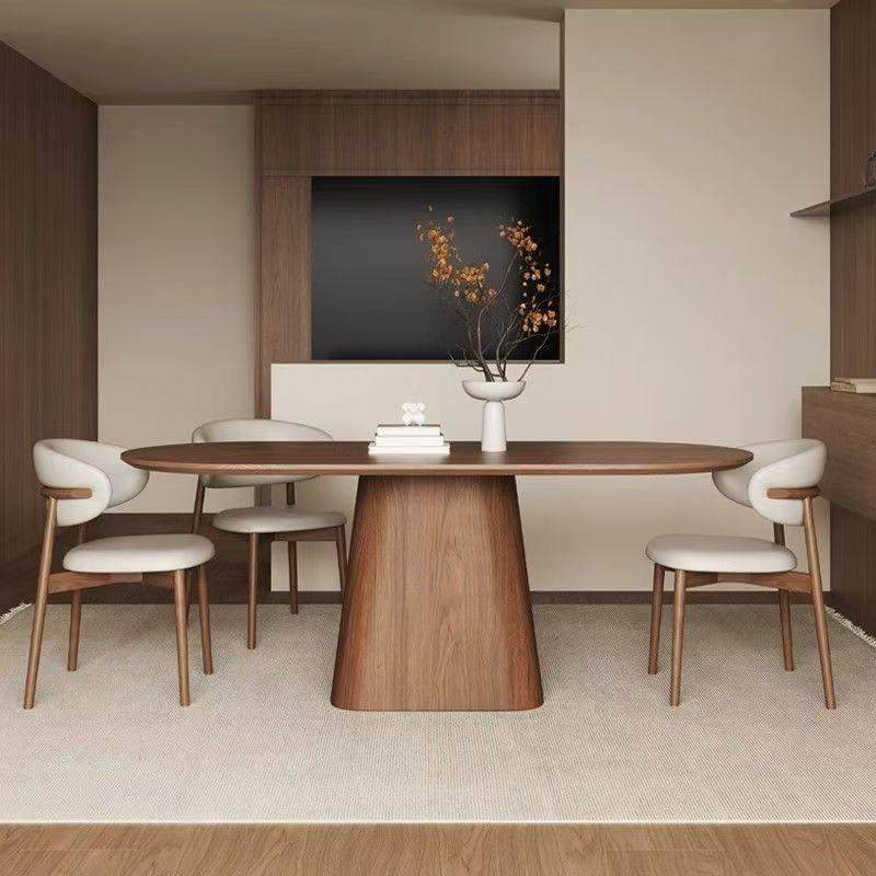 北欧实木岩板餐桌椅家用小户型现代简约椭圆形黑胡桃木饭厅吃饭桌,住宅家具,岩板餐桌,淘宝优惠券,粉丝福利购,淘宝优惠卷