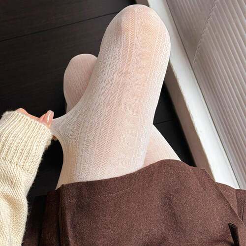 打底袜日系白色连裤袜春秋款提花黑丝袜lota甜美白丝1009k
