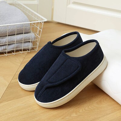 肿大开口亚麻拖鞋防滑软底棉鞋