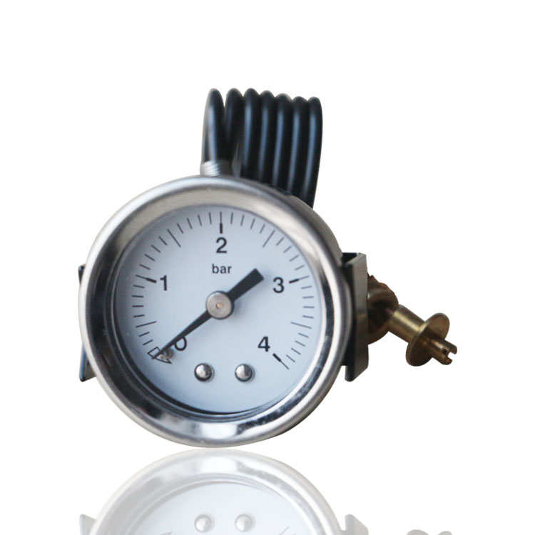 供应咖啡机压力表金属壳毛细管压力表开水机奶泡机压力表Y40 4BAR