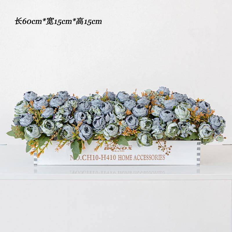 花仿真成品50cm摆件花假玫瑰花花束花栅栏仿真插花盆栽装饰批发