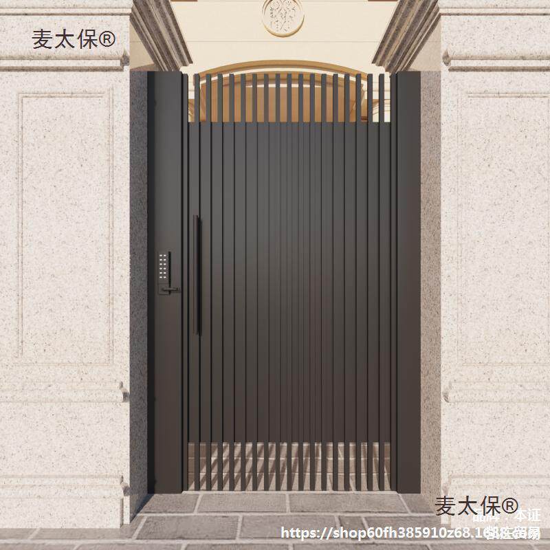 太保别墅门铁艺庭院单双开现代不锈钢花园院子小门户外铁门进户