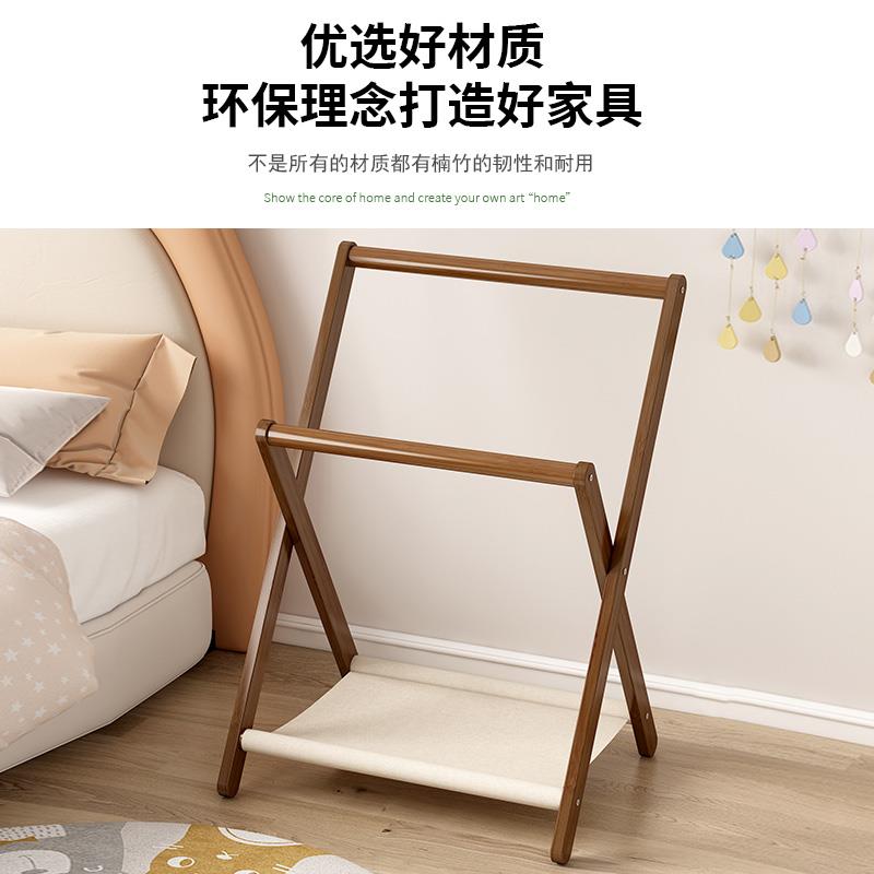 床头衣帽架地实木卧落室晚上20221231小睡觉临时搭挂衣裤收纳北欧