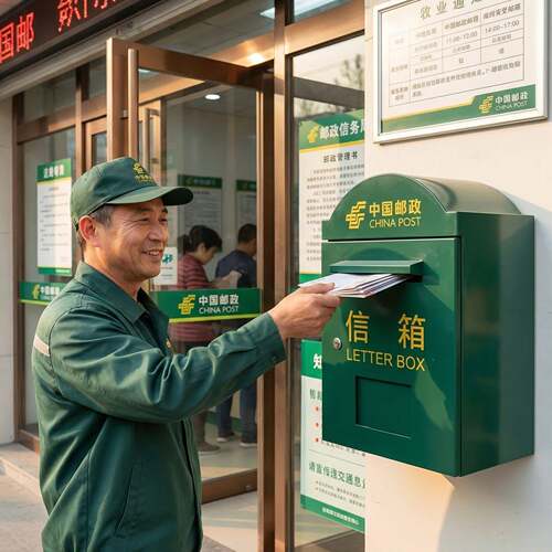 中国邮政信箱户外挂墙带锁邮筒邮局绿色信报箱信件报刊报纸投递箱