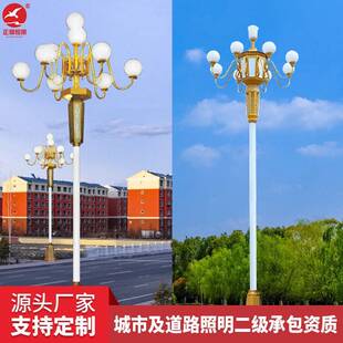 中华灯6米8米10米中杆广场市政路灯玉兰灯组合景观灯中华灯定制