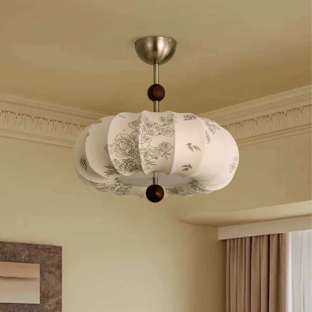 法式复古吊灯中古美式实木布艺花纹温馨南洋餐厅书房卧室主卧吊灯,家装灯饰光源,客厅吊灯,淘宝优惠券,粉丝福利购,淘宝优惠卷