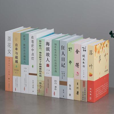 文艺简约假书中文彷真书装饰品书架书房中式摆件道具书壳创意摆设