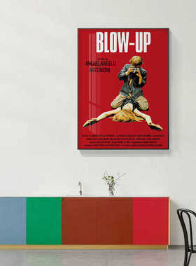 Blow-Up 放大| 红色复古艺术电影海报 装饰画 英文字母版画