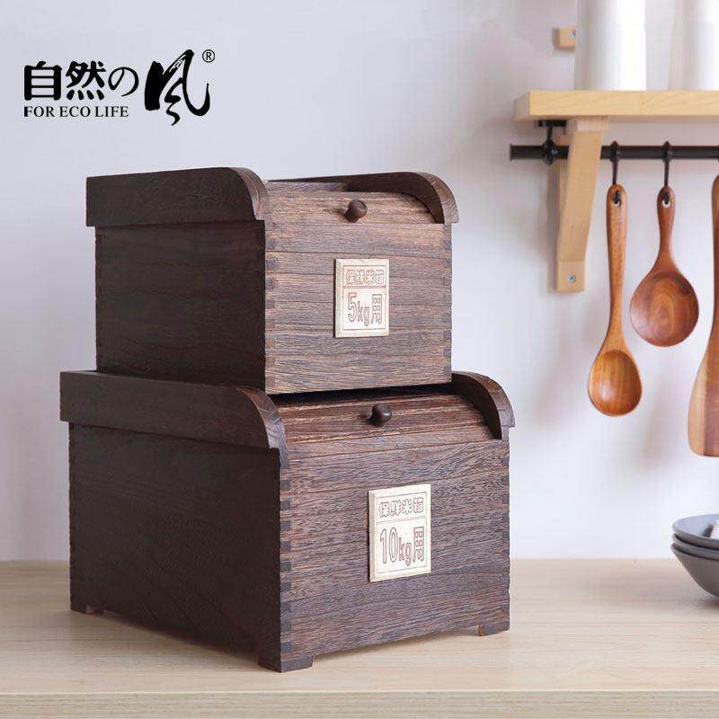 家用桐木健康储米箱装大米筒实木质密封防潮防虫杂粮面粉缸储存罐