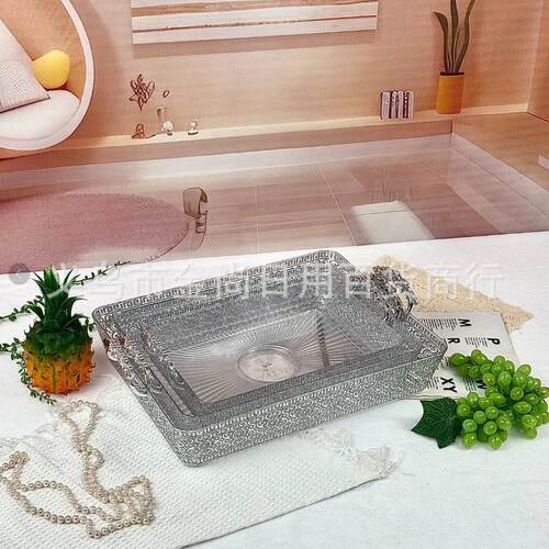 New Design Lotus Leaf Shape Rectangular Plastic Dry Fruit Pl