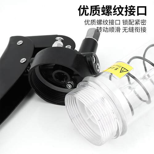 新款直销手动拉链式黄油枪 黄油弹用双柱塞透明管 弹簧管滑轮压油