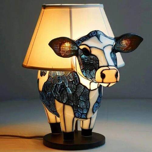 Stylish Home Furnishings Creative Resin Cow Desk Lamp For