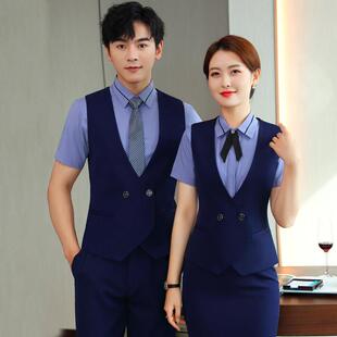 ktv职业马甲套装女工装马夹背心酒店前台收银餐饮服务员工作服夏