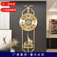 新中式 钟表挂钟客厅家用黄铜轻奢高端静音时钟挂墙万年历挂表8399