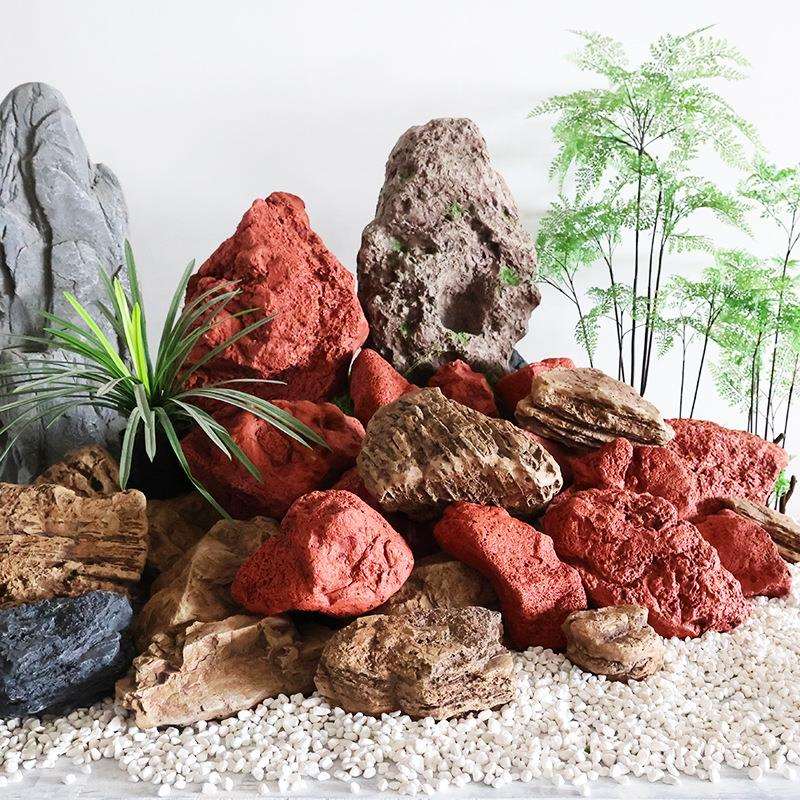 仿真假石头庭院造景装饰道具摆件假山景观陈设橱窗装饰钢玻璃石头
