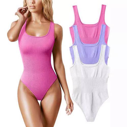 Seamless Sculpting Bodysuit Shapewear Women Square Neck Tumm