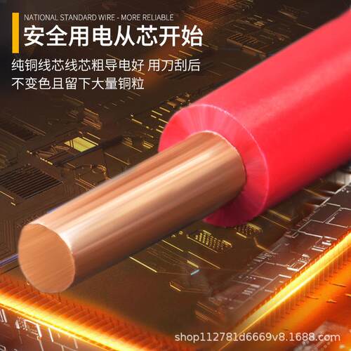 珠江威视国标阻燃家用BV电线1.5 2.5 4 6平方纯铜单股硬线家装线
